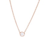 Collier mit Anhänger 750/18 K Roségold mit Diamant 0.25 ct H/si, Zargenfassung