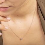 Necklace 750/18 K Rose Gold with Diamond 0.25 ct H/si Bezel Set - CGAN003-025-RG