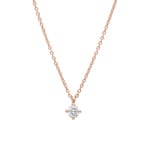 Collier mit Anhänger 750/18 K Roségold mit Diamant 0.30 ct H/si, 4-Griff