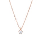Collier avec pendentif or rosé 750/18 ct avec diamant 0.30 ct H/si, 6 griffes