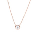 Collier mit Anhänger 750/18 K Roségold mit Diamant 0.30 ct H/si, Zargenfassung