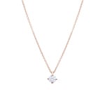 Necklace with Pendant 750/18 K Rose Gold with GIA Diamond 0.50 ct H/si, 4 Prongs