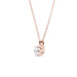 Necklace 750/18 K Rose Gold with GIA Diamond 0.50 ct H/si in 6 Prongs - CGAN002-050-RG