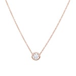 Collier mit Anhänger 750/18 K Roségold mit GIA-Diamant 0.50 ct H/si, Zargenfassung