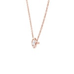 Collier or rosé 750/18 ct avec diamant GIA 0.50 ct H/si serti clos - CGAN003-050-RG