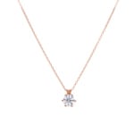 Necklace with Pendant 750/18 K Rose Gold with GIA Diamond 0.70 ct H/si, 6 Prongs