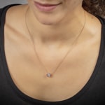 Collier or rosé 750/18 ct avec diamant GIA 0.70 ct H/si serti clos - CGAN003-070-RG