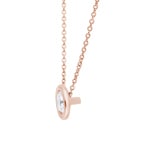 Collier or rosé 750/18 ct avec diamant GIA 0.70 ct H/si serti clos - CGAN003-070-RG