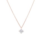 Collier avec pendentif or rosé 750/18 ct avec diamant GIA 1.00 ct H/si, 4 griffes