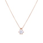 Collier mit Anhänger 750/18 K Roségold mit GIA-Diamant 1.00 ct H/si, 6-Griff