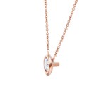 Collier or rosé 750/18 ct avec diamant GIA 1.00 ct H/si serti clos - CGAN003-0100-RG