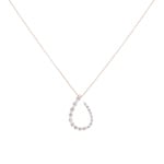 Collier mit Anhänger 750/18 K Roségold mit Diamanten 0.18 ct H/si