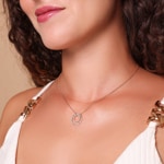 Collier mit Anhänger 750/18 K Roségold mit Diamanten 0.41 ct H/si - KE-026966-RG
