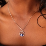 Collieror rosé 750/18 ct Evil Eye avec pierres précieuses - KE-51423-RG