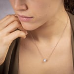 Collier or rosé 750/18 ct avec diamant GIA 1.00 ct H/si serti clos - CGAN003-0100-RG