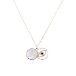 Collier avec pendentif or rosé 750/18 ct avec saphir & diamants 0.15 ct H/si, Evil Eye - KE-51425-RG