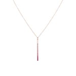 Collier avec pendentif or rosé 750/18 ct avec saphirs & diamants 0.05ct H/si