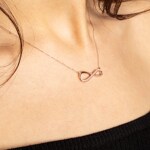 Collier avec pendentif or rosé 750/18 ct avec diamants 0.03 ct H/si - AN-025752-RG