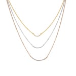 Collier avec pendentif or tricolore 750/18 ct avec diamants 0.12 ct H/si
