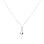Collier mit Anhänger 750/18 K Weissgold Infinity mit Saphir