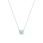 Collier mit Anhänger 750/18 K Weissgold mit Blautopas Kissen