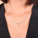Collier avec pendentif or gris 750/18 ct avec diamant 0.03 ct H/si by CHRISTIAN - AN-1000961646