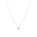 Collier avec pendentif or gris 750/18 ct avec diamants 0.04 ct H/si
