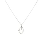 Collier mit Anhänger 750/18 K Weissgold mit Diamant 0.09 ct H/si, Fatimas-Hand