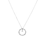 Collier mit Anhänger 750/18 K Weissgold mit Diamant 0.09 ct H/si