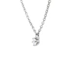 Necklace with Pendant 750/18 K White Gold with Diamond 0.10 ct H/si, 6 Prongs - CGAN002-010-WG