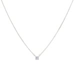 Collier mit Anhänger 750/18 K Weissgold mit Diamant 0.10 ct H/si