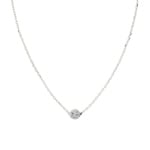 Collier mit Anhänger 750/18 K Weissgold mit Diamant 0.10 ct H/si, Zargenfassung