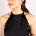 Necklace 750/18 K White Gold Infinity with Diamond 0.11 ct H/si - NO1WG