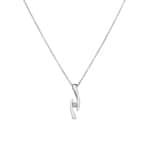 Collier avec pendentif or gris 750/18 ct avec diamant 0.13 ct H/si