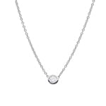 Collier mit Anhänger 750/18 K Weissgold mit Diamant 0.15 ct H/si, Zargenfassung