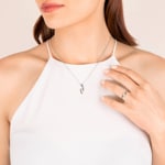 Collier mit Anhänger 750/18 K Weissgold mit Diamant 0.19 ct H/si - NO5WG