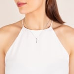 Collier mit Anhänger 750/18 K Weissgold mit Diamant 0.19 ct H/si - NO5WG