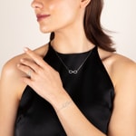 Necklace 750/18 K White Gold Infinity with Diamond 0.24 ct H/si - NO2WG