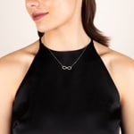 Necklace 750/18 K White Gold Infinity with Diamond 0.24 ct H/si - NO2WG