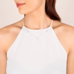 Necklace with Pendant 750/18 K White Gold with Diamond 0.24 ct H/si - NO14WG