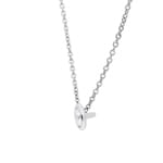 Necklace 750/18 K White Gold with Diamond 0.25 ct H/si Bezel Set - CGAN003-025-WG