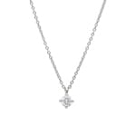 Collier avec pendentif or gris 750/18 ct avec diamant 0.30 ct H/si, 4 griffes