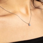 Collier mit Anhänger 750/18 K Weissgold mit Diamant 0.30 ct H/si - AN-096951-30-WG