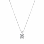 Collier avec pendentif or gris 750/18 ct avec diamant 0.30 ct H/si
