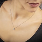 Necklace 750/18 K White Gold with GIA Diamond 0.50 ct H/si in 4 Prongs - CGAN001-050-WG