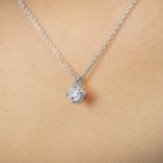 Necklace 750/18 K White Gold with GIA Diamond 0.50 ct H/si in 4 Prongs - CGAN001-050-WG