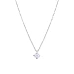 Necklace with Pendant 750/18 K White Gold with GIA Diamond 0.50 ct H/si, 4 Prongs