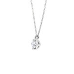 Necklace 750/18 K White Gold with GIA Diamond 0.50 ct H/si in 4 Prongs - CGAN001-050-WG