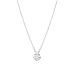 Collier mit Anhänger 750/18 K Weissgold mit GIA-Diamant 0.50 ct H/si, 6-Griff