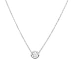 Collier mit Anhänger 750/18 K Weissgold mit GIA-Diamant 0.50 ct H/si, Zargenfassung